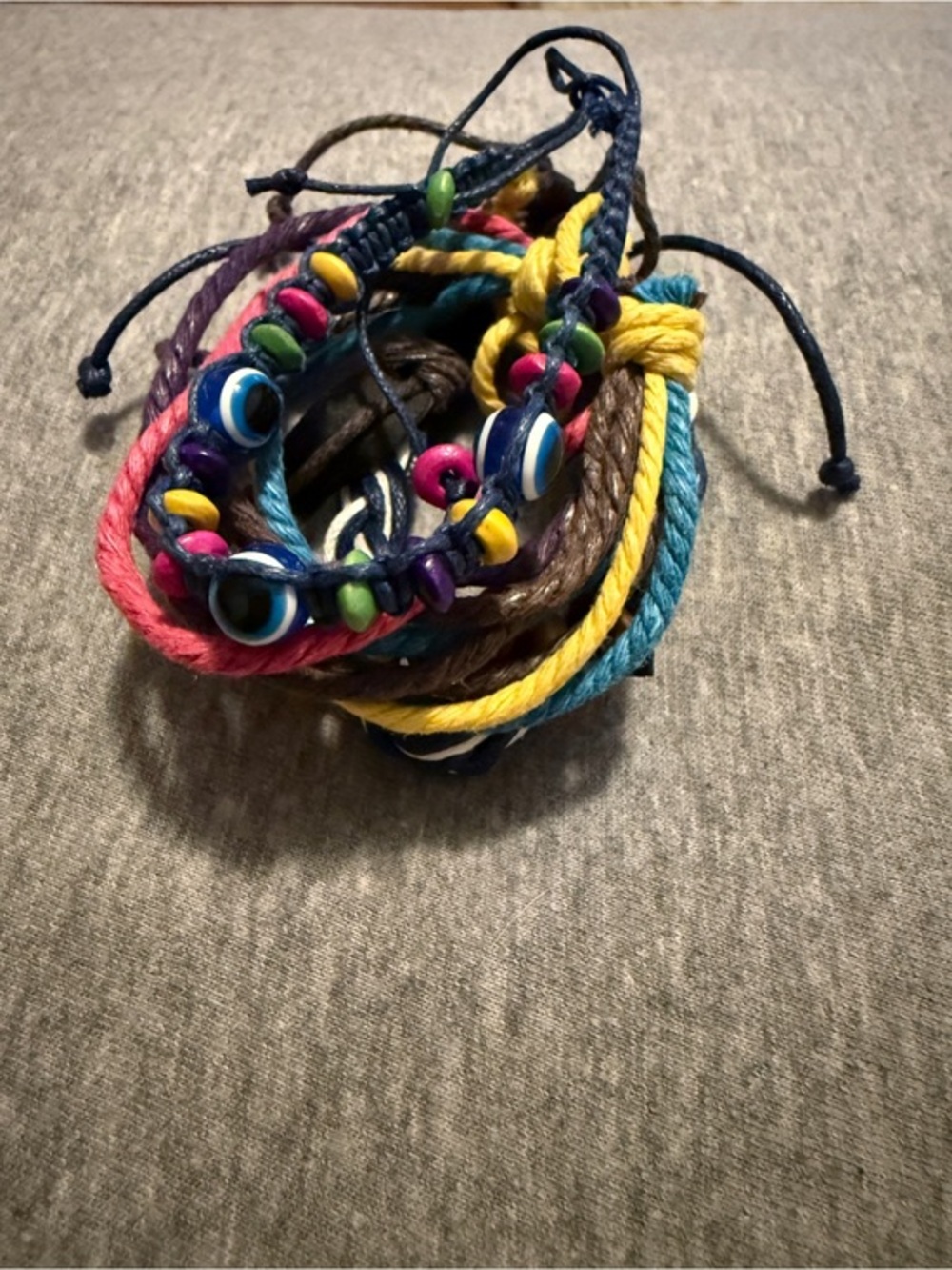 Colorful Friendship Bracelet Set - Multi-Color, Eyeball